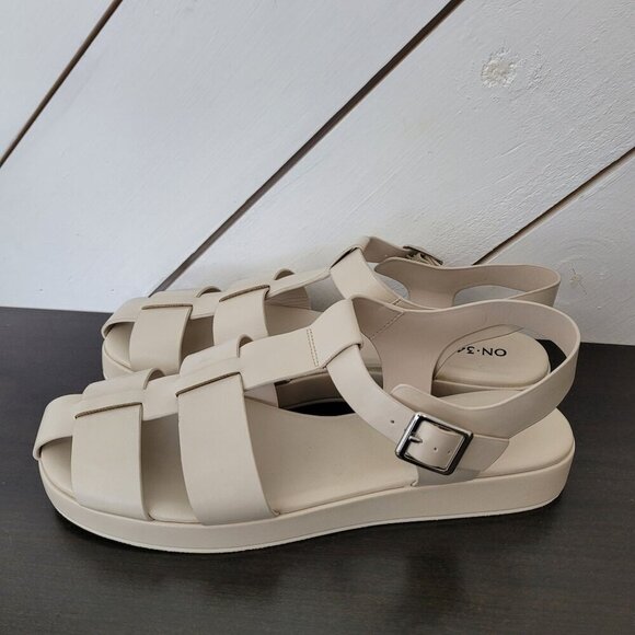 NEW On 34th Womens Ellaa Fisherman Sandal Bone Smooth Size 12 - Picture 3 of 8